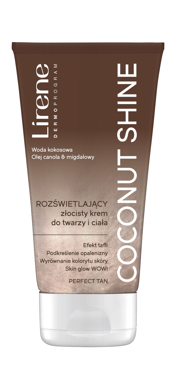 Lirene PERFECT TAN Coconut Shine – rozświetlający krem do twarzy i ciała