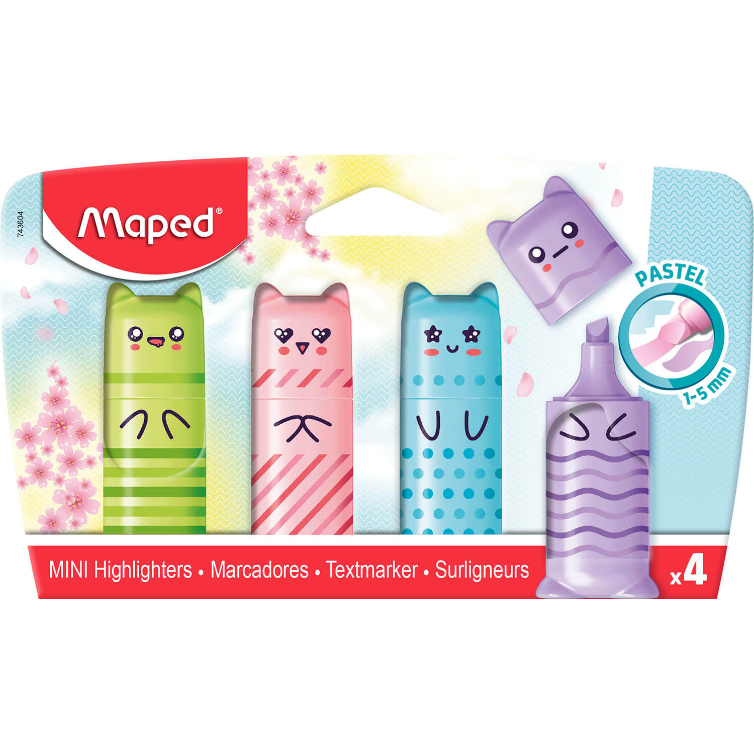 Zakreślacze MAPED Mini Kawaii Fluo do nauki