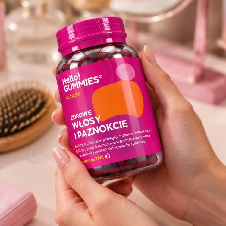 Zdrowe Włosy i Paznokcie - Żelki na włosy z biotyną i skrzypem Hello!Gummies